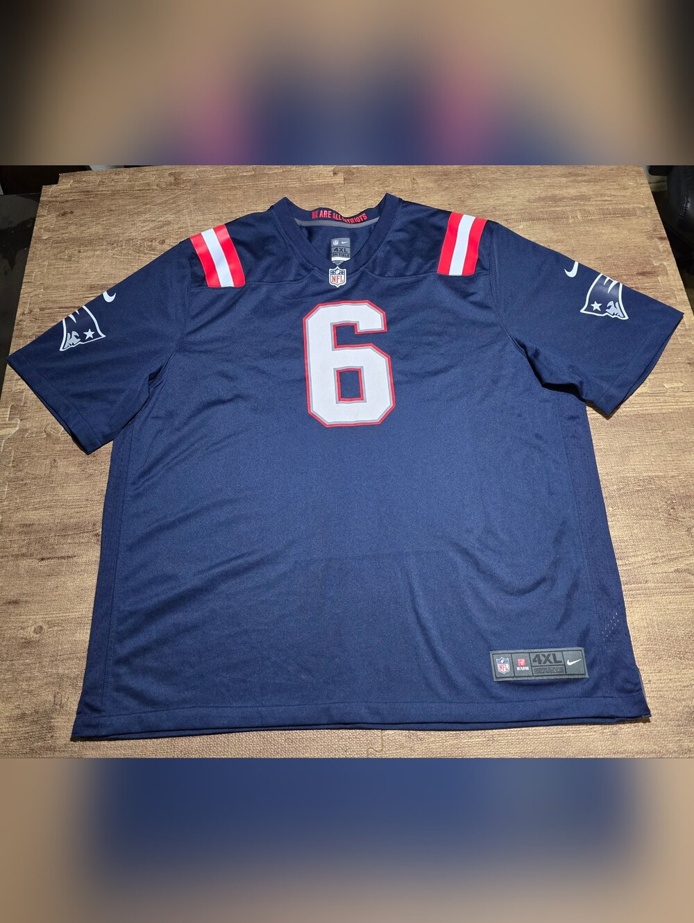 Nike Christian Gonzalez New England Patriots No 6 Rookie Jersey Men's 4XL Blue